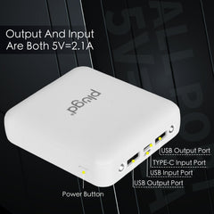 5000mAh Fast Charge Power Bank with 4 Built-in Cables and LED Lights