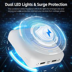 5000mAh Fast Charge Power Bank with 4 Built-in Cables and LED Lights