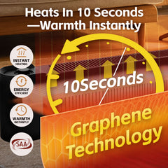 2200W Graphene Floor Electric Heater – Fast Heating, Energy-Efficient, Portable Indoor Heater