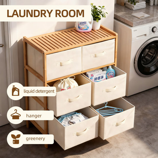 6 Drawer Bamboo Storage Chest