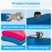 175ml Stainless Steel Hip Flask w Funny Quotes-Green