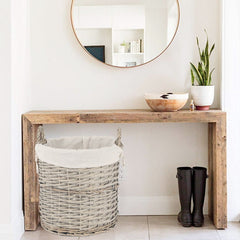 4 Piece Wicker Storage Baskets With Liner Set