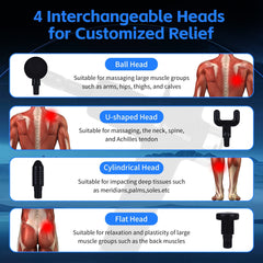 Remology Impact Therapy 7 Adaptive Speed USB-C Fascial Massage Gun with 4 Heads