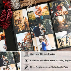 Extra Large 600-Pocket Leather Photo Album - Beige