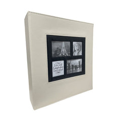 Extra Large 600-Pocket Leather Photo Album - Beige
