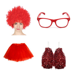 School house carnival colour celebrates kit Wig Glasses Tutus and Pom Poms - Green