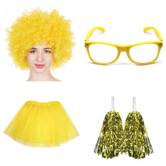 School house carnival colour celebrates kit Wig Glasses Tutus and Pom Poms - Green