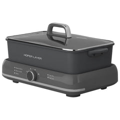 HOPER LAYER Electric Hot Pot 6L – Multifunctional Nonstick Cooker with Grill, Boil, Simmer & Fry Modes 2000W Power, Square Removable Pot