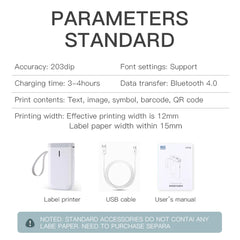 Niimbot D11 Protable Wireless Connection Label Printer White