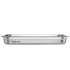 6 Pack Hotel Pans, Full Size Anti-Jam Steam Pan, 0.8mm Thick Stainless Steel Restaurant Steam Table Pan, 2.5-Inch Deep Commercial Table Pan, Catering Storage Food Pan, for Industrial & Scientifi