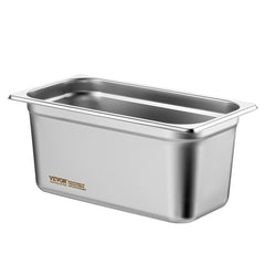 8 Pack Hotel Pans, 1/3 Size Anti-Jam Steam Pan with Lid, 0.8mm Thick Stainless Steel Steam Table Pan, 6-Inch Deep Commercial Table Pan, Catering Storage Food Pan, for Industrial & Scientific