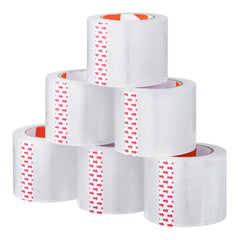 Packing Tape 6 Rolls 25 Yards Clear Shipping Tape with Dispenser 2.7 Mil