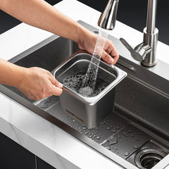 6 Pack Hotel Pans, 1/6 Size Anti-Jam Steam Pan, 0.8mm Thick Stainless Steel Restaurant Steam Table Pan, 6-Inch Deep Commercial Table Pan, Catering Storage Food Pan, for Industrial & Scientific