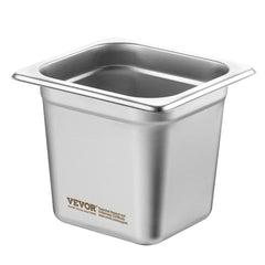 6 Pack Hotel Pans, 1/6 Size Anti-Jam Steam Pan, 0.8mm Thick Stainless Steel Restaurant Steam Table Pan, 6-Inch Deep Commercial Table Pan, Catering Storage Food Pan, for Industrial & Scientific