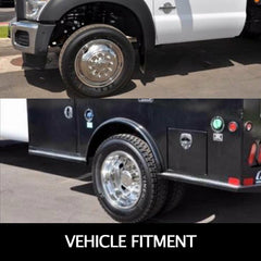 Polished 19.5" 10 Lug Wheel Simulators Stainless Steel Bolt Kit Hubcap Kit Fit for 2005-2020 Ford F450/F550 2WD Trunk Dually Wheel Cover Set