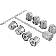 Polished 19.5" 10 Lug Wheel Simulators Stainless Steel Bolt Kit Hubcap Kit Fit for 2005-2020 Ford F450/F550 2WD Trunk Dually Wheel Cover Set