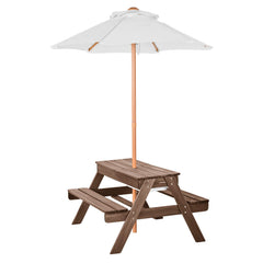 Picnic Table Wooden Tables and Bench Set Umbrella Garden Indoor Outdoor