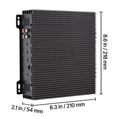 Car Audio Amplifier, 2-Channel Bridgeable Car Amplifier, Full-Range Class AB Stereo Amp, Max. 2 x 300W at 4 Ohms / 2 x 600W at 2 Ohms, High Output, for SUVs, Pickups, and Off-Road Vehicles