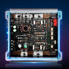 Car Audio Amplifier, 2-Channel Bridgeable Car Amplifier, Full-Range Class AB Stereo Amp, Max. 2 x 300W at 4 Ohms / 2 x 600W at 2 Ohms, High Output, for SUVs, Pickups, and Off-Road Vehicles