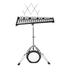 30 Note Glockenspiel Xylophone Bell Kit, Professional Percussion Instrument Set with Mallets, Drum Sticks, Music Stand, 8" Practice Pad, Adjustable Stand and Carrying Bag for Students & Adults