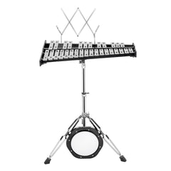 30 Note Glockenspiel Xylophone Bell Kit, Professional Percussion Instrument Set with Mallets, Drum Sticks, Music Stand, 8" Practice Pad, Adjustable Stand and Carrying Bag for Students & Adults