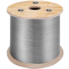 1/8 Stainless Steel Cable Railing 500ft, Wire Rope 316 Marine Grade, Braided Aircraft Cable 7x7 Strands Construction for Deck Rail Balusters Stair Handrail Porch Fence