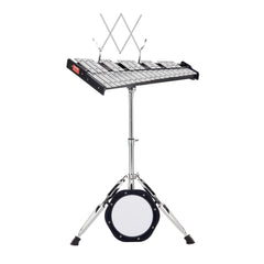 32 Note Glockenspiel Xylophone Bell Kit, Professional Percussion Instrument Set with Mallets, Drum Sticks, Music Stand, 8" Practice Pad, Adjustable Stand and Carrying Bag for Students & Adults