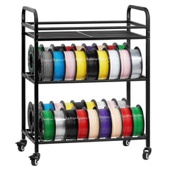 3D Printer Filament Storage Rack, 3 Tier Heavy Duty Storage Shelf, Rolling Filament Spool Holders Racks with Wheels, Filaments Organzied for 3D Printing Station, Office, Workshop (Shelf Only)