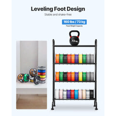 3D Printer Filament Storage Rack, 4 Tier Heavy Duty Storage Shelf, Rolling Filament Spool Holders Racks with Wheels, Filaments Organzied for 3D Printing Station, Office, Workshop (Shelf Only)