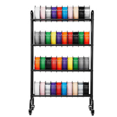 3D Printer Filament Storage Rack, 4 Tier Heavy Duty Storage Shelf, Rolling Filament Spool Holders Racks with Wheels, Filaments Organzied for 3D Printing Station, Office, Workshop (Shelf Only)