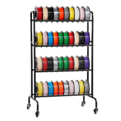 3D Printer Filament Storage Rack, 4 Tier Heavy Duty Storage Shelf, Rolling Filament Spool Holders Racks with Wheels, Filaments Organzied for 3D Printing Station, Office, Workshop (Shelf Only)