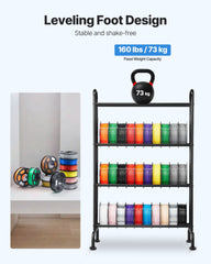 3D Printer Filament Storage Rack, 4 Tier Heavy Duty Storage Shelf, Rolling Filament Spool Holders Racks with Wheels, Filaments Organzied for 3D Printing Station, Office, Workshop (Shelf Only)