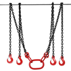 Chain Sling 5/16" X 10' Engine Lift Chain G80 Alloy Steel Engine Chain Hoist Lifts 3 Ton with 4 Leg Grab Hooks and Adjuster
