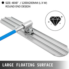 Bull Float Magnesium Concrete Float 48 x 8" Round End Concrete Float Tool Cement Tool Bull Concrete Kit Bull Float with 4 Float Handle Bull Float Bracket Concrete Tools Finishing Bull Float