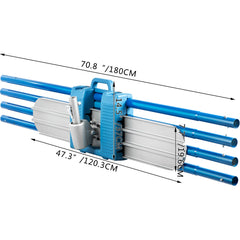 Bull Float Magnesium Concrete Float 48 x 8" Round End Concrete Float Tool Cement Tool Bull Concrete Kit Bull Float with 4 Float Handle Bull Float Bracket Concrete Tools Finishing Bull Float