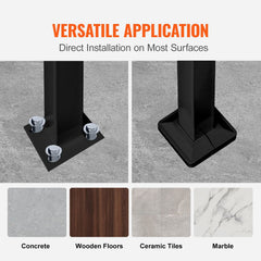 4-Step Handrail Fits 1 or 4 Steps Matte Black Stair Rail Wrought Iron Handrail with Installation Kit Hand Rails for Outdoor Steps