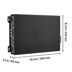 Car Audio Amplifier, 4-Channel Bridgeable Car Amplifier, Multichannel Class AB Stereo Amp, Max. 4 x 200W at 4 Ohms / 4 x 400W at 2 Ohms, High Output, for SUVs, Pickups, and Off-Road Vehicles