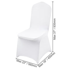 Stretch Spandex Folding Chair Covers, Universal Fitted Chair Cover, Removable Washable Protective Slipcovers, for Wedding, Holiday, Banquet, Party, Celebration, Dining (50PCS White)
