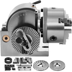 BS-0 Dividing Head 5 Inch, Precision Dividing Head Set with 5" 3-jaw Chuck & Tailstock Dividing Plates for Milling Machine
