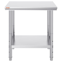 Commercial Worktable & Workstation 24 x 30 x 32 Inch Stainless Steel Work Table Heavy Duty Commercial Food Prep Work Table for Home, Kitchen, Restaurant Metal Prep Table with Adjustable Feet