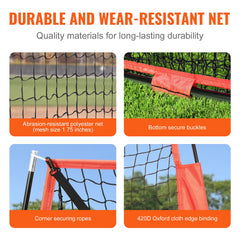 7x7 Baseball Softball Practice Net, Portable Baseball Training Net for Hitting Catching Pitching, Backstop Baseball Equipment with Bow Frame, Carry Bag, Strike Zone, Ball, Tee, Ball Collector