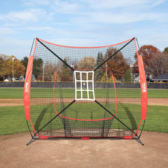 7x7 Baseball Softball Practice Net, Portable Baseball Training Net for Hitting Catching Pitching, Backstop Baseball Equipment with Bow Frame, Carry Bag, Strike Zone, Ball, Tee, Ball Collector