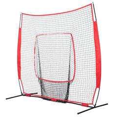 7x7 Baseball Softball Practice Net, Portable Baseball Training Net for Hitting Batting Catching Pitching, Backstop Baseball Equipment Training Aids with Carry Bag and Strike Zone