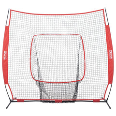 7x7 Baseball Softball Practice Net, Portable Baseball Training Net for Hitting Batting Catching Pitching, Backstop Baseball Equipment Training Aids with Carry Bag and Strike Zone