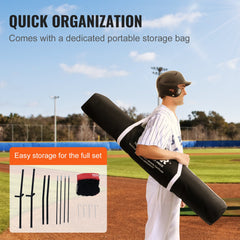 7x7 Baseball Softball Practice Net, Portable Baseball Training Net for Hitting Batting Catching Pitching, Backstop Baseball Equipment Training Aids with Carry Bag and Strike Zone