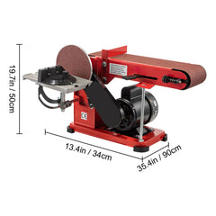 Belt Sander 4" x 36", Disc Combo Sander 6",Electric Adjustable Bench Belt Sander 375W,Grinder Bench Sanding Machine With 4 Rubber Foot Pad
