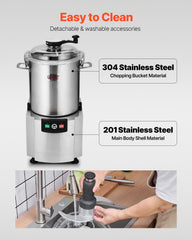 Food Processor & Vegetable Chopper, 18L Food-Grade Stainless Steel Food Processor Chopper with S-Curve Blade and Scraper, Ideal for Chopping Vegetables, Fruit, Grains, Nuts