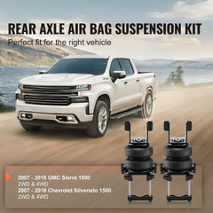 Air Bag Suspension Kit, Air Springs Suspension Bag Kit Compatible with 2007-2018 Chevrolet Silverado 1500 and GMC Sierra 1500 2WD 4WD, 5000 lbs Loading, 5 to 100 PSI