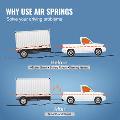 Air Bag Suspension Kit, Air Springs Suspension Bag Kit Compatible with 2007-2018 Chevrolet Silverado 1500 and GMC Sierra 1500 2WD 4WD, 5000 lbs Loading, 5 to 100 PSI