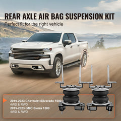 Air Bag Suspension Kit, Air Springs Suspension Bag Kit Compatible with 2019-2023 Chevrolet Silverado 1500 and GMC Sierra 1500 4WD RWD, 5000 lbs Loading, 5 to 100 PSI